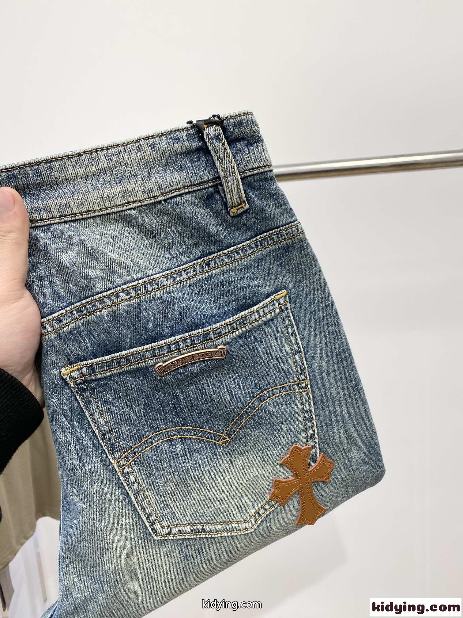 ストレッチ カジュアル 定番 クロムハーツ ジーンズ コピー デニムパンツ-2