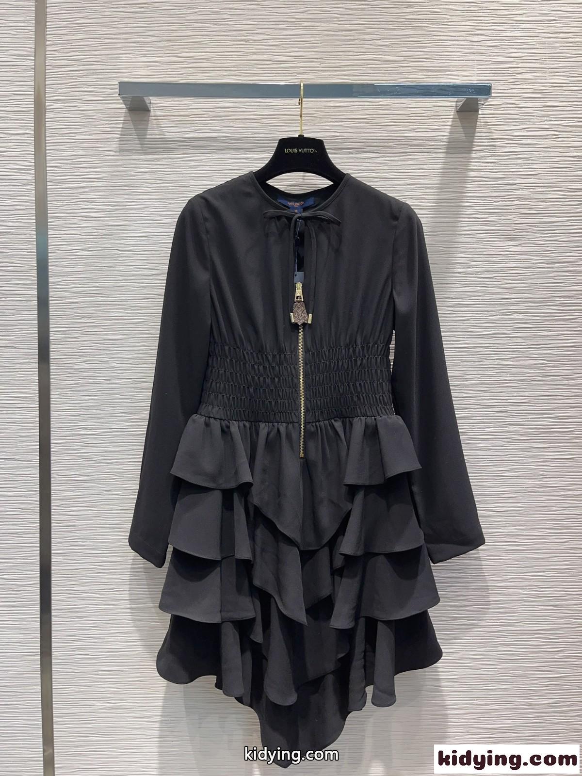 ロングスリーブティアードドレス ルイヴィトン ワンピース コピー レディース-1