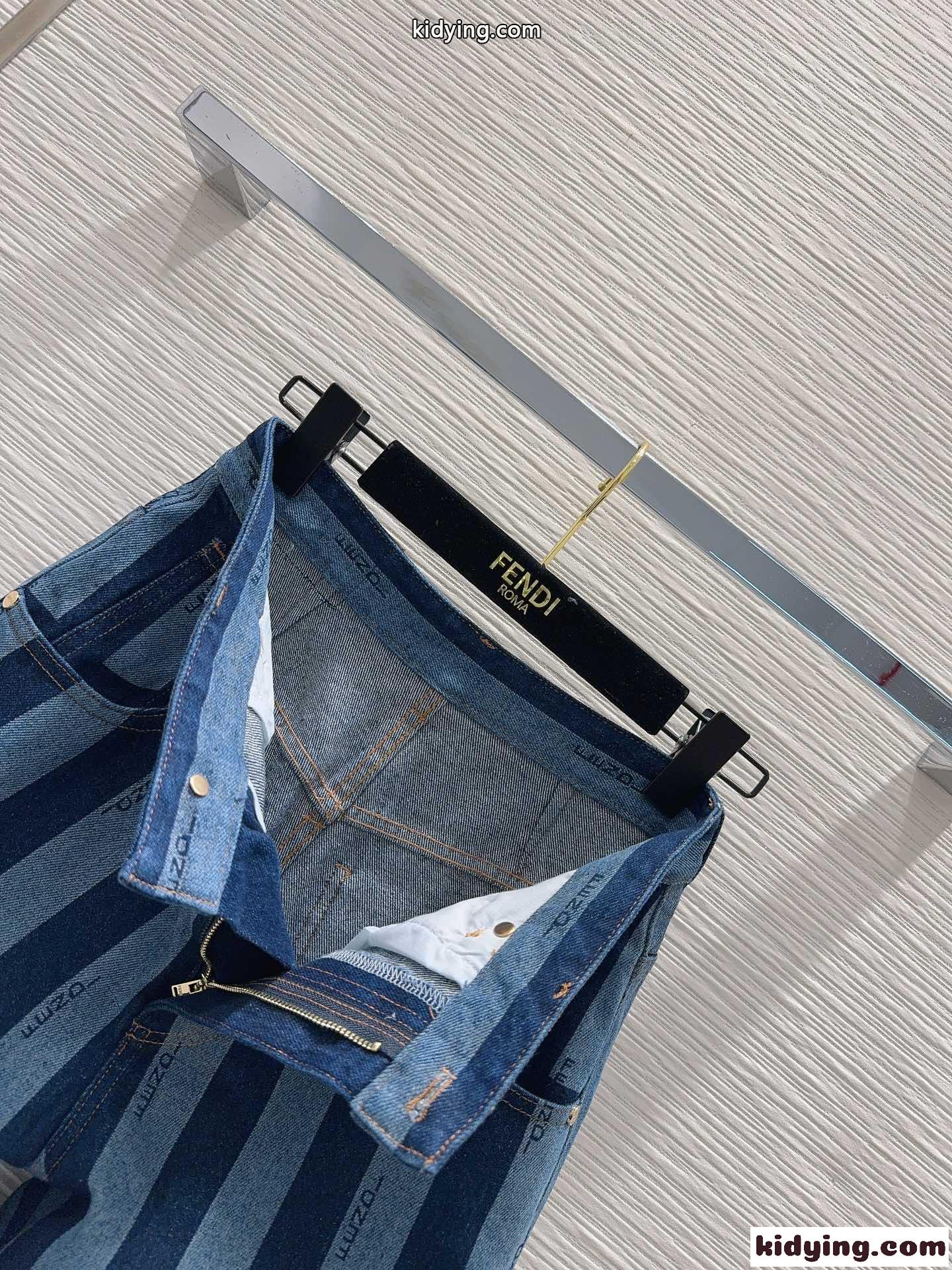 カジュアル おしゃれ デニムパンツ フェンディ パンツ コピー レディース-0