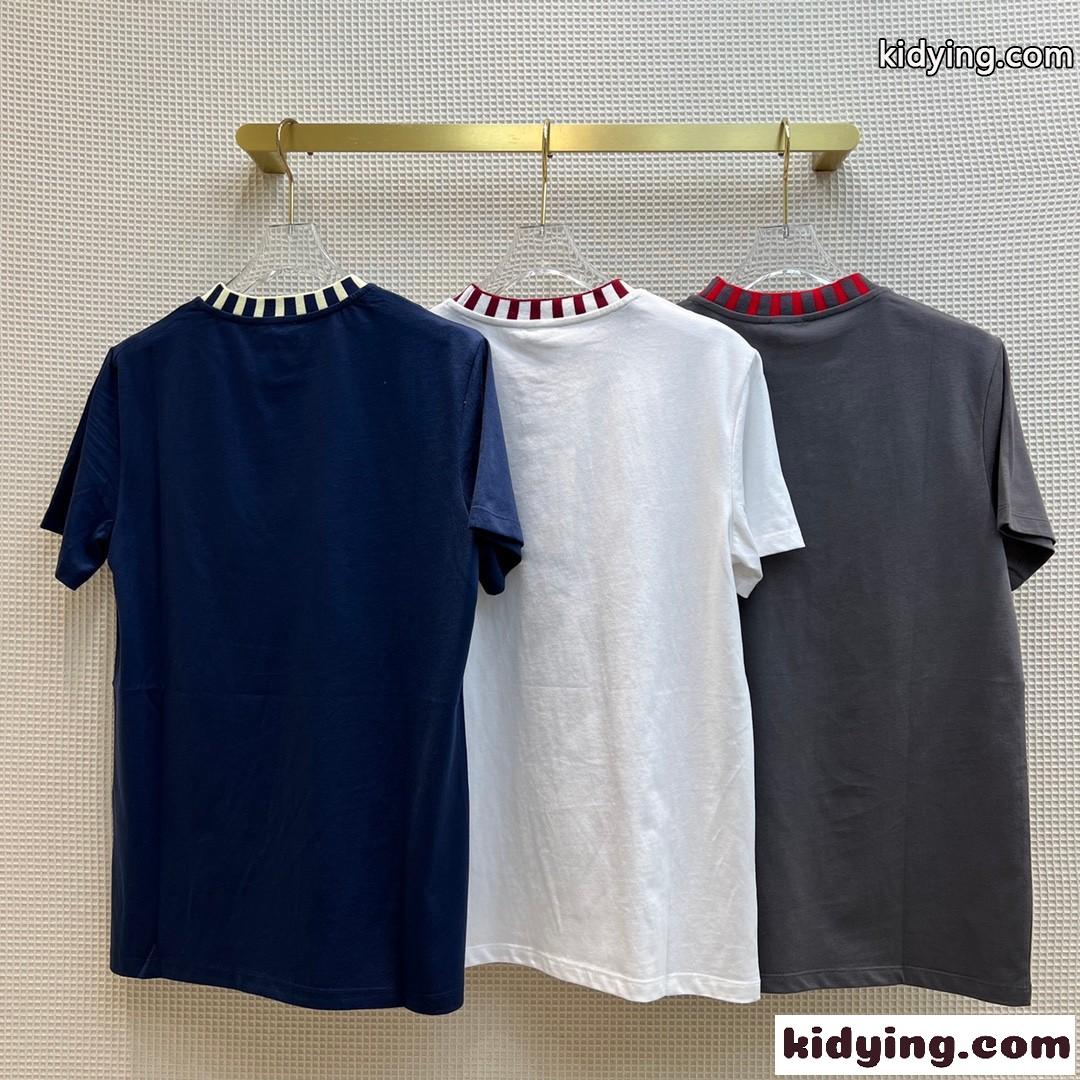 コットン ゆったり ロゴ プリント クルーネック 3色あり スポーツ風 セリーヌ tシャツ コピー 半袖 3色あり トップス-3