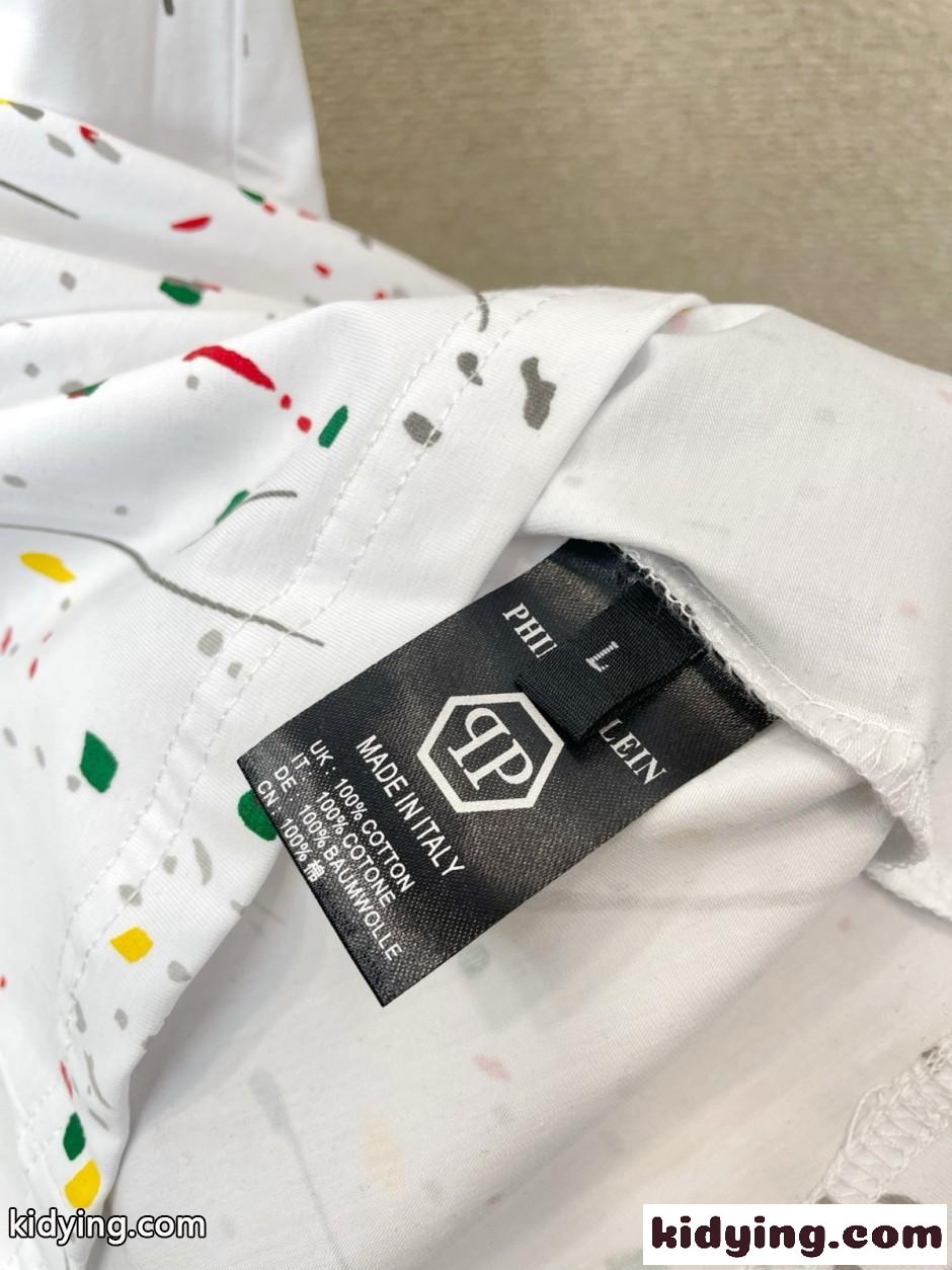 カジュアル 合わせやすい 半袖Tシャツ フィリッププレイン Tシャツ 偽物-4