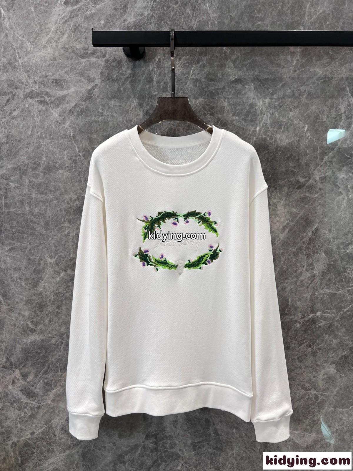 シスル ロゴ コットン スウェットシャツ バーバリー Tシャツ コピー ホワイト-1