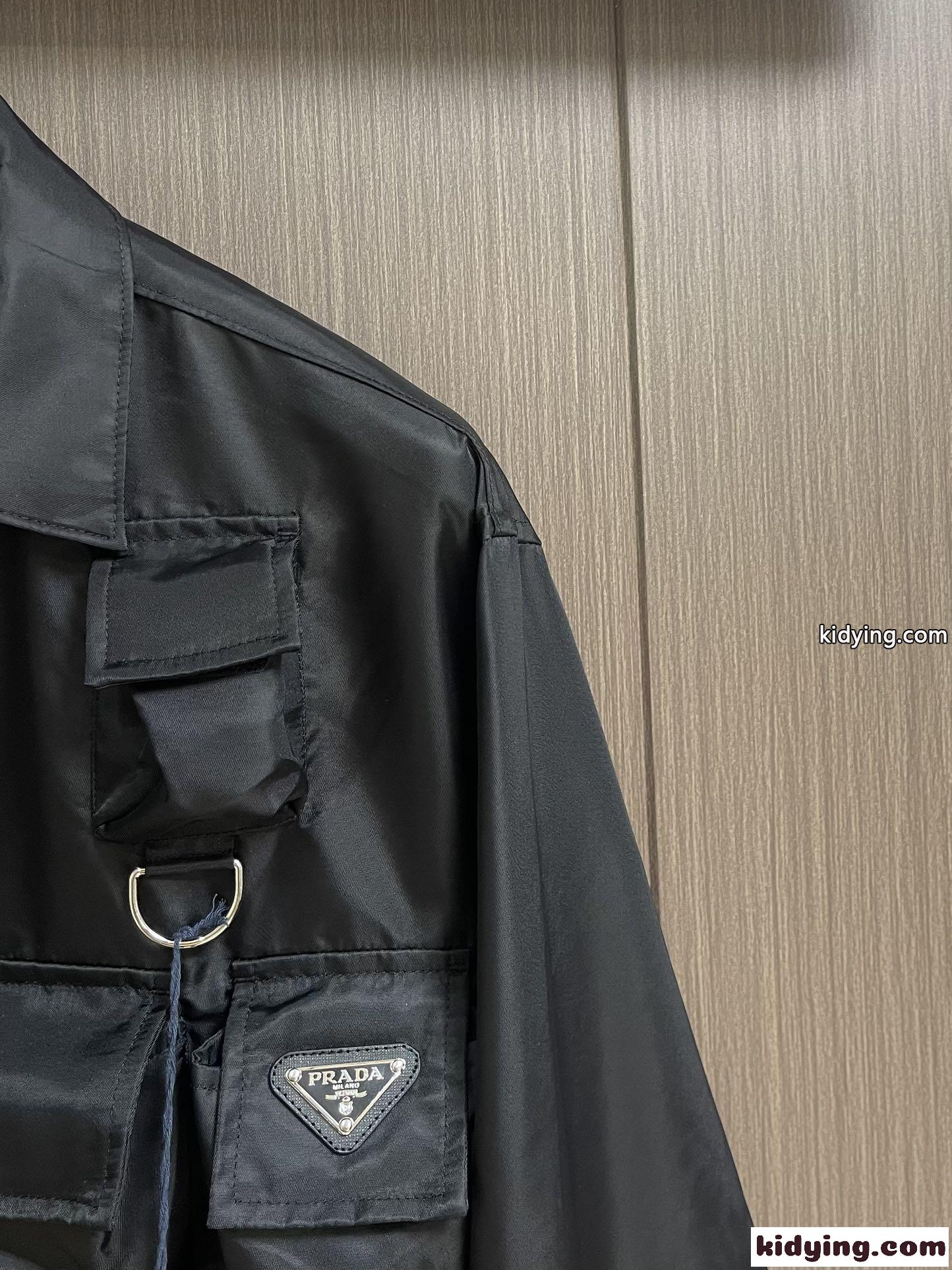 24SS カジュアル 長袖 Re-Nylon シャツ プラダ シャツ コピー ブラック-2
