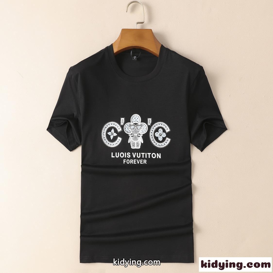 上品 おしゃれ ルイ・ヴィトン tシャツ コピー 半袖  着心地いい シルケット コットン トップス-1