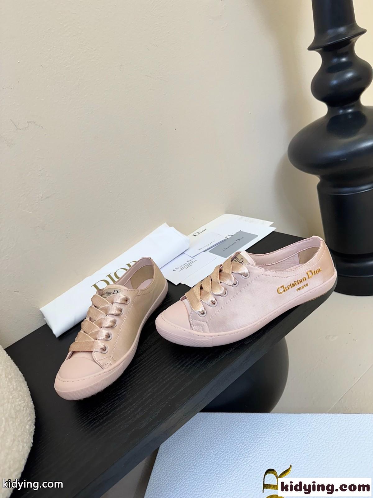 Dioriviera Dior Lucky スニーカー ディオール スーパーコピー サテン ピンク-2