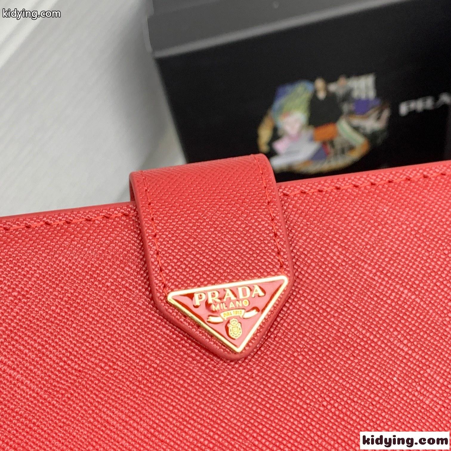 洗練された 人気 二つ折り 長財布 プラダ 財布 スーパーコピー レッド-1