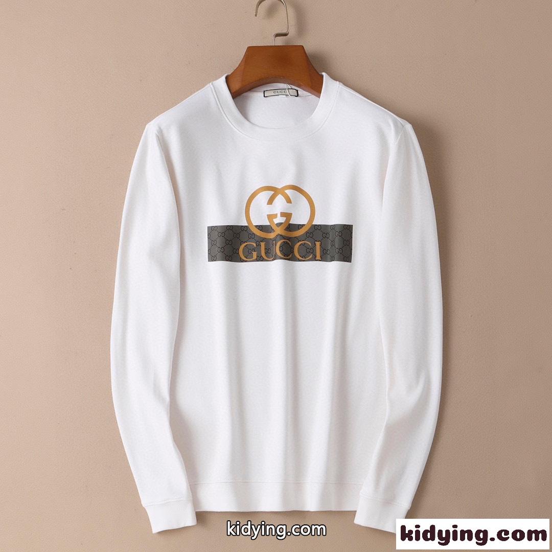シンプル 秋冬 メンズ 裏起毛 プリント プルオーバー ラウンドネック長袖tシャツ グッチ コピー-0