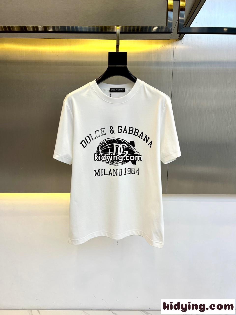カジュアル 定番 プリント ドルチェ&ガッバーナ Tシャツ コピー 半袖Tシャツ ホワイト-0