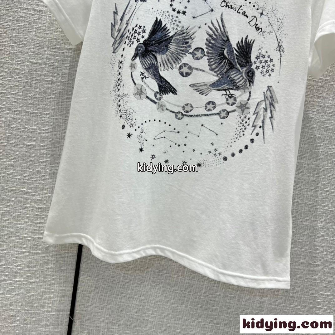 レディース半袖 春夏 新作 トップス 人気 クリスチャン・ディオール Tシャツ コピー カジュアル おしゃれ プリント-1