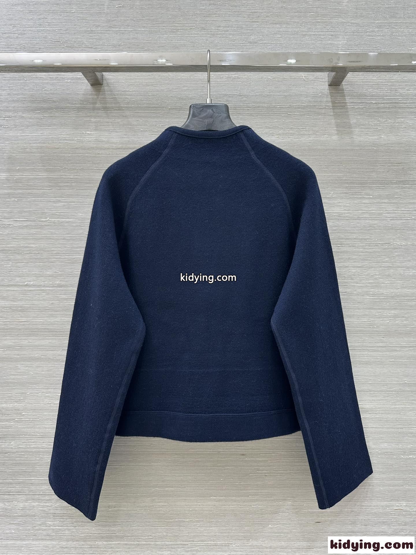 洗練された 上品 リバーシブルジャケット クリスチャン・ディオール ニット コピー ネイビー-4