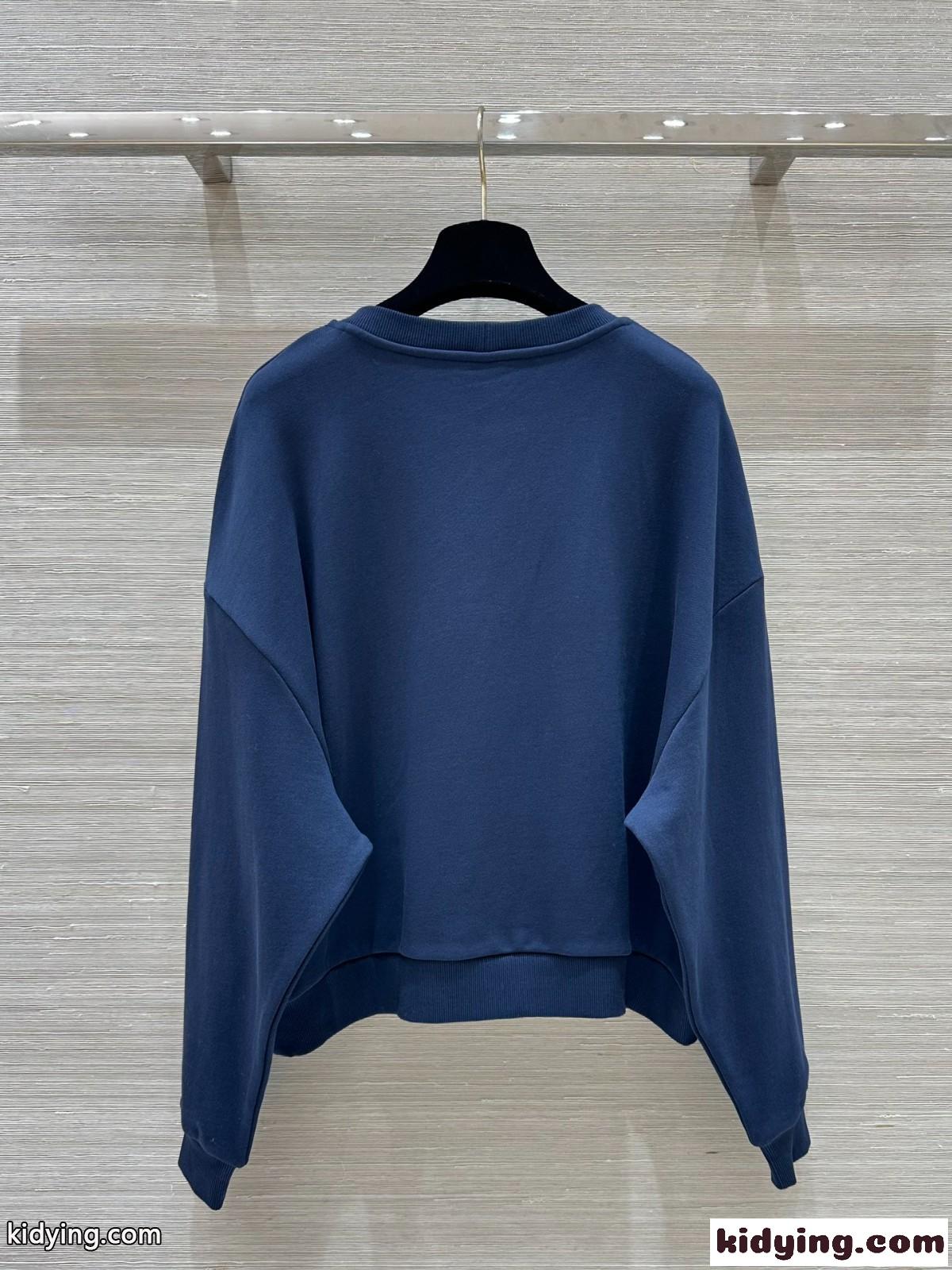 CELINE オーバーサイズ スウェットシャツ セリーヌ パーカー コピー ネイビー-4