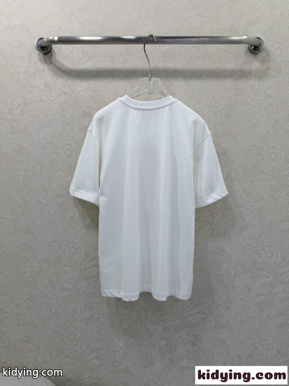 コットン プリント 半袖Tシャツ アレキサンダーワング Tシャツ 偽物 ホワイト-4