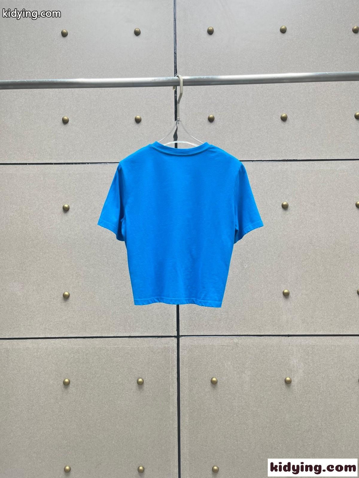 セーフティー ピン ロゴ ヴェルサーチェ Tシャツ コピー レディース 半袖 トップス ブルー-0