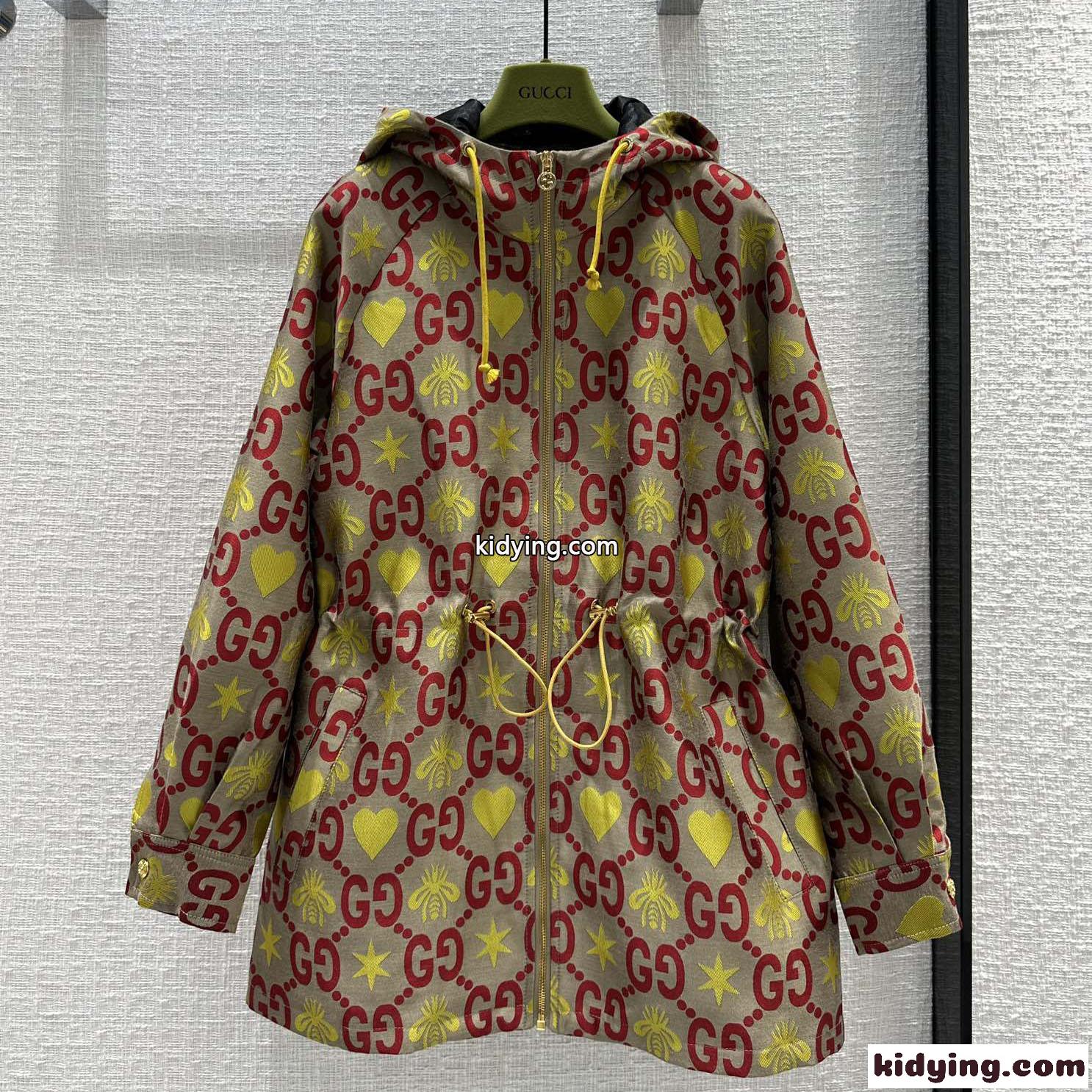 人気 カジュアル ロゴ プリント グッチ ジャケット コピー フード付き ファッション-1