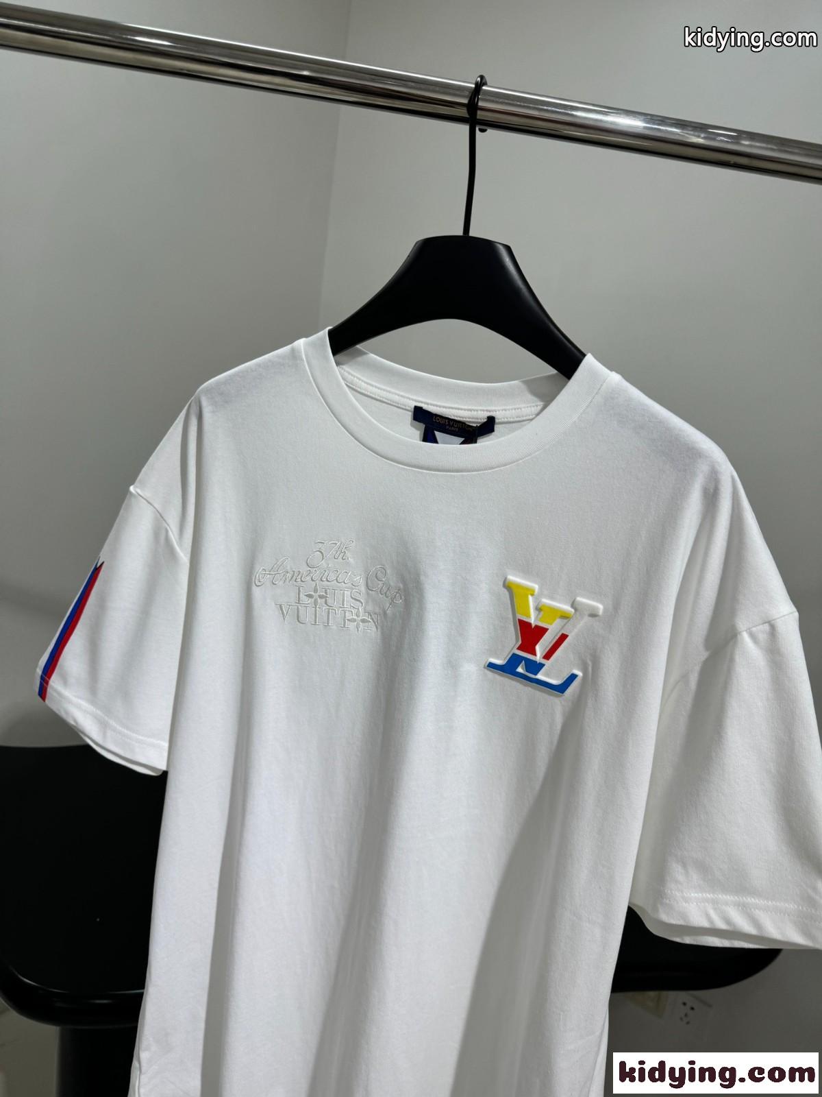 グラフィックコットンTシャツ ルイヴィトン Tシャツ コピー ユニセックス 半袖Tシャツ-2