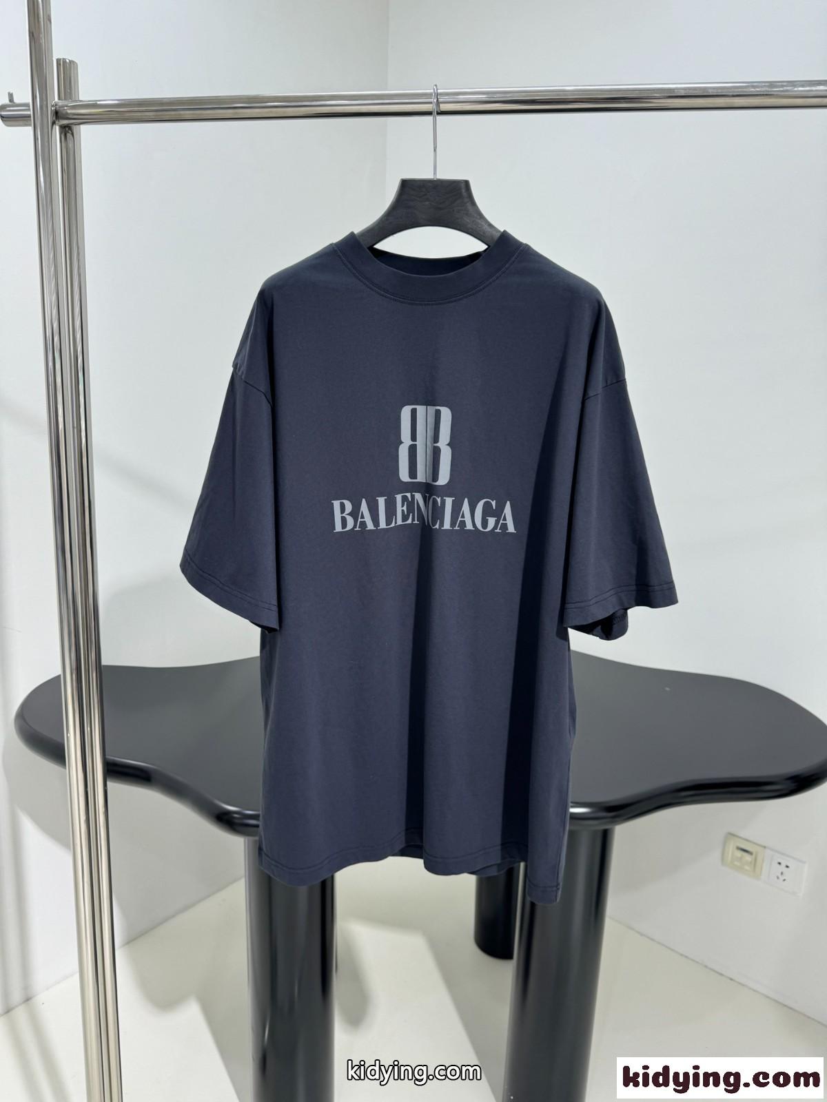 ユニセックス オーバーサイズ 半袖Tシャツ バレンシアガ Tシャツ コピー ブラック-0