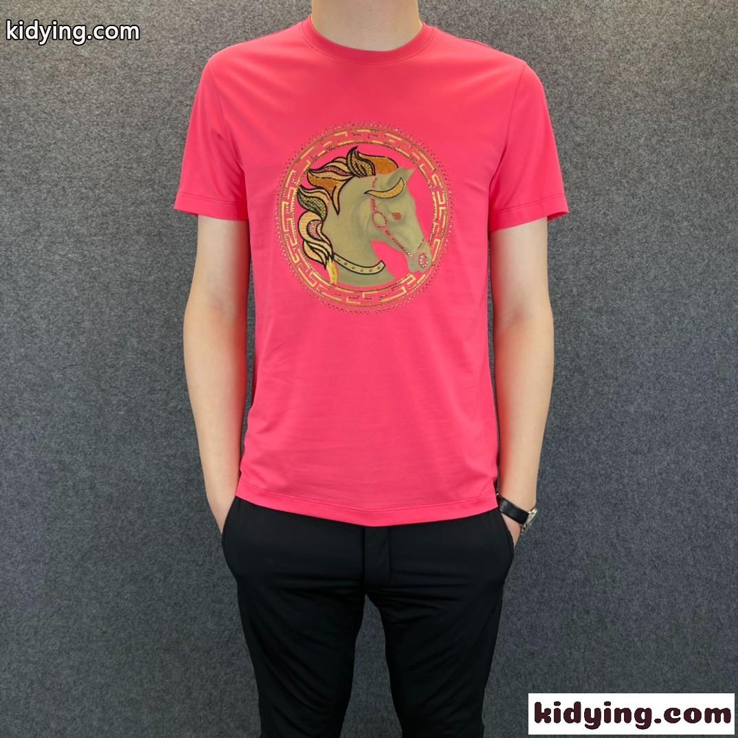 5色あり ラウンドネック カジュアル おしゃれ プリント 柔らかい 快適 エルメス Tシャツ コピー 半袖 春夏-4
