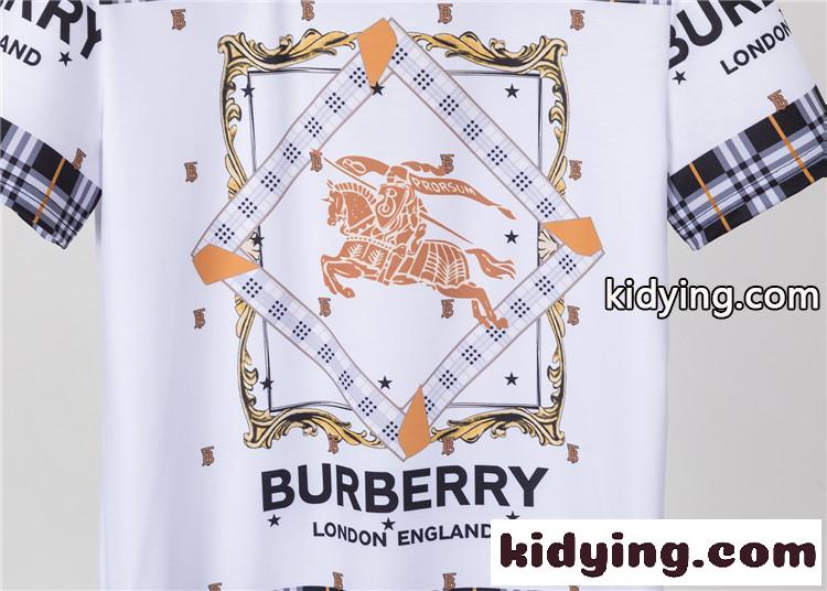 目を引く プリント 快適 優しい肌触り クルーネック バーバリー 半袖Tシャツ コピー 春夏 カジュアル おしゃれ トップス-3