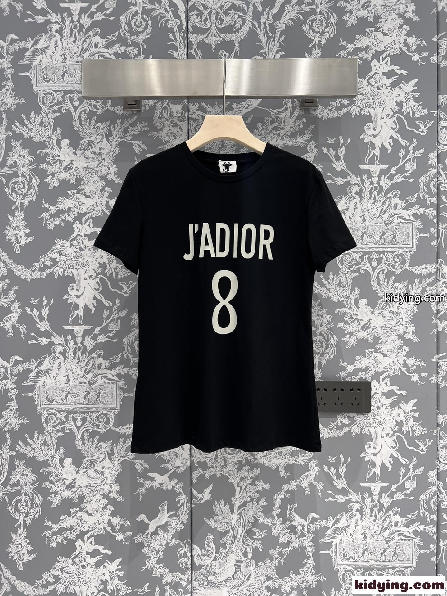 コットン & リネン JAdior 8 半袖Tシャツ クリスチャン・ディオール Tシャツ コピー ブラック-2