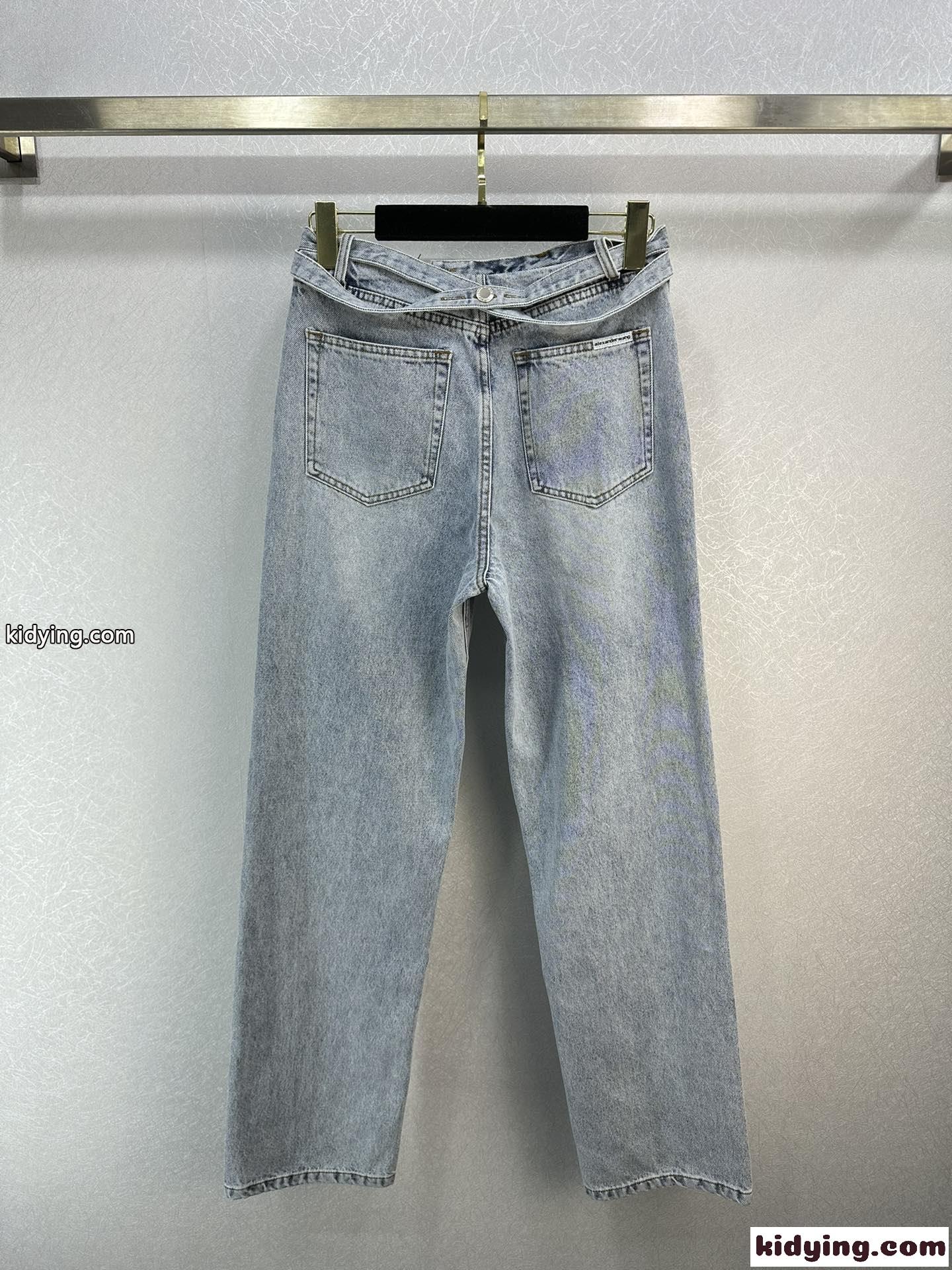 アレキサンダーワング パンツ コピー 取り外し可能ウエストバンド付き デニムジーンズ-4
