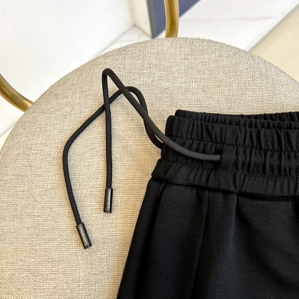 クロムハーツ パンツ 偽物 シンプル ロゴ入り カジュアル ショートパンツ ブラック-2