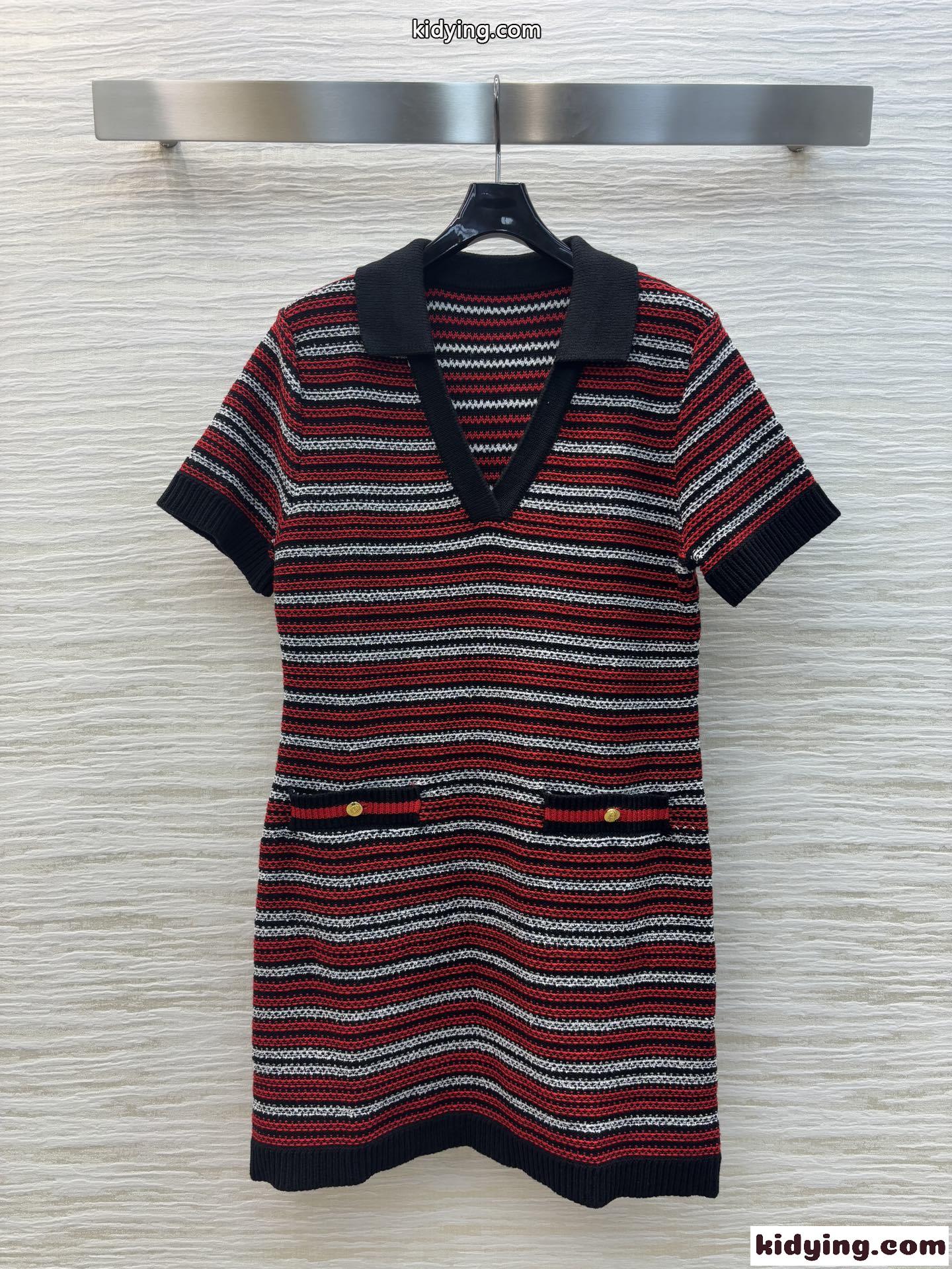 ウール&カシミヤ ポロドレス グッチ ワンピース コピー ショートスリーブ-0