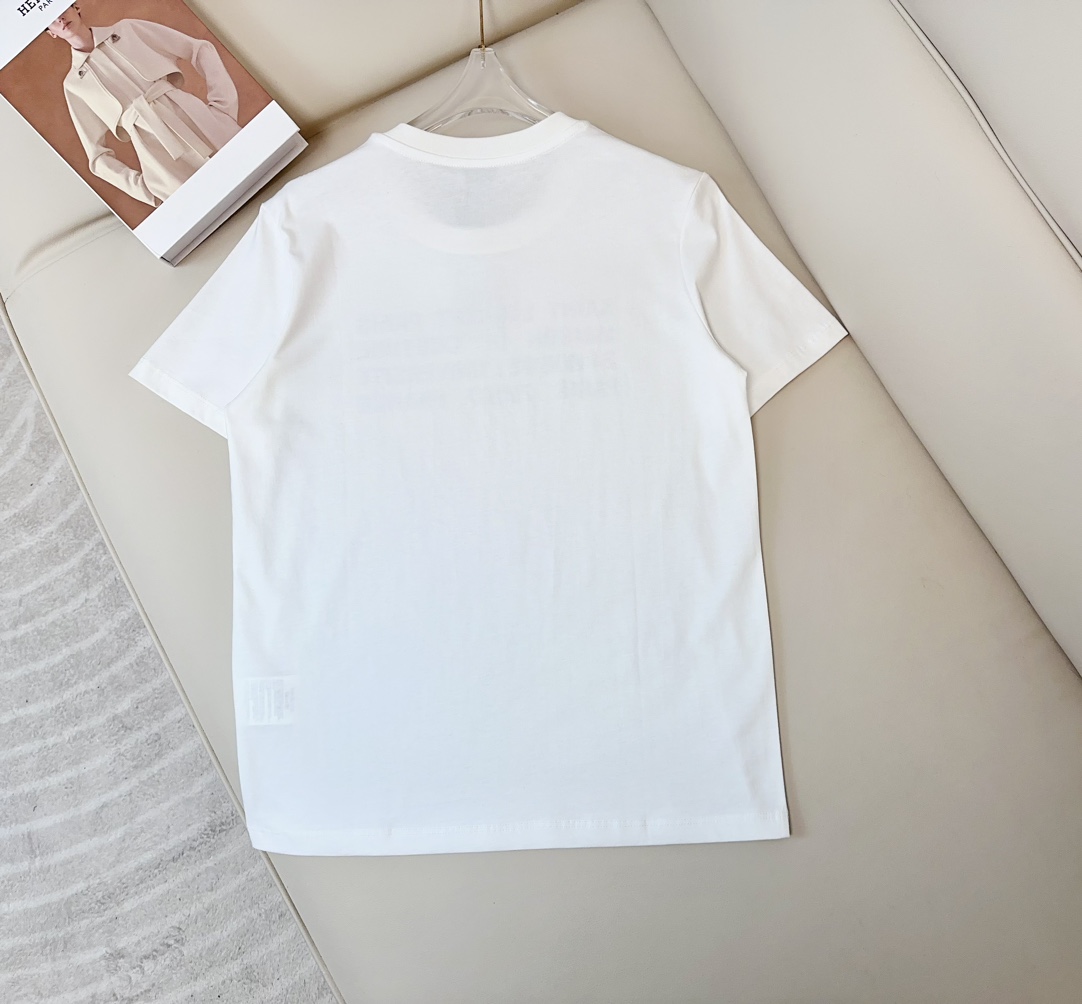 イヴ・サンローラン Tシャツ コピー シンプル コットン ロゴTシャツ ホワイト-3