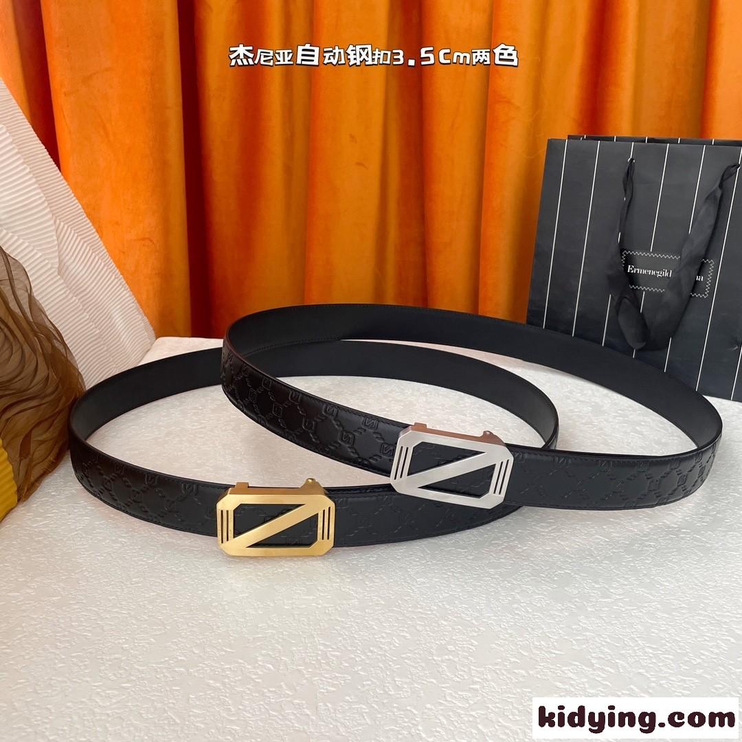 上品 ロゴ スライドバックルベルト エルメネジルド・ゼニア ベルト コピー-0
