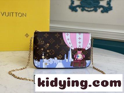 LV Crafty抽象芸術を取り入れ 新しいPochette Double Zipチェーンバッグを一新 ルイヴィトン バッグ コピー-2