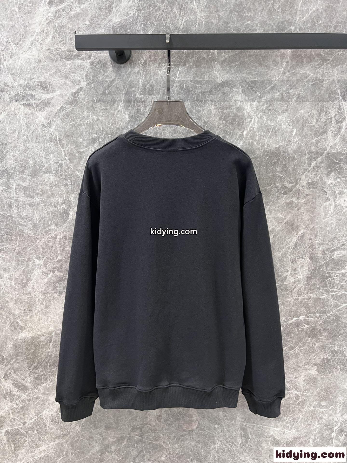 シンプル ロゴプリント セリーヌ Tシャツ コピー コットン スウェットシャツ ブラック-1