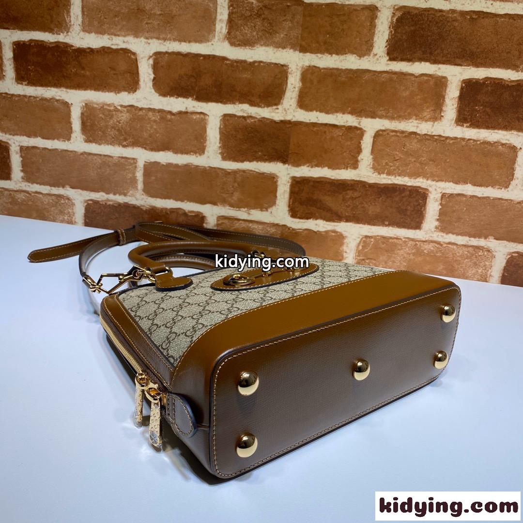 グッチ ホースビット 1955 スモール トップハンドルバッグ グッチ バッグ レディース コピー キャンバス＆レザー-0