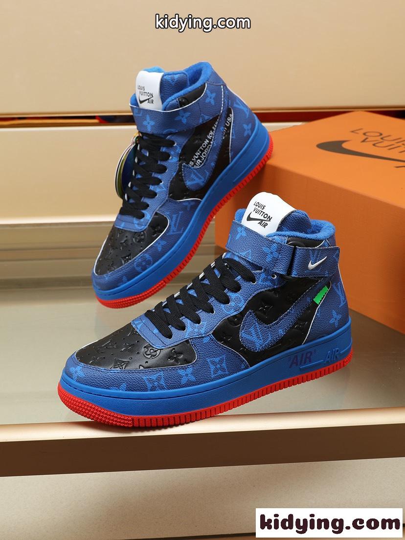 Louis Vuitton x OFF-WHITE x Nike 高級感 人気 ハイカット オフホワイト スニーカー コピー カジュアル おしゃれ-2