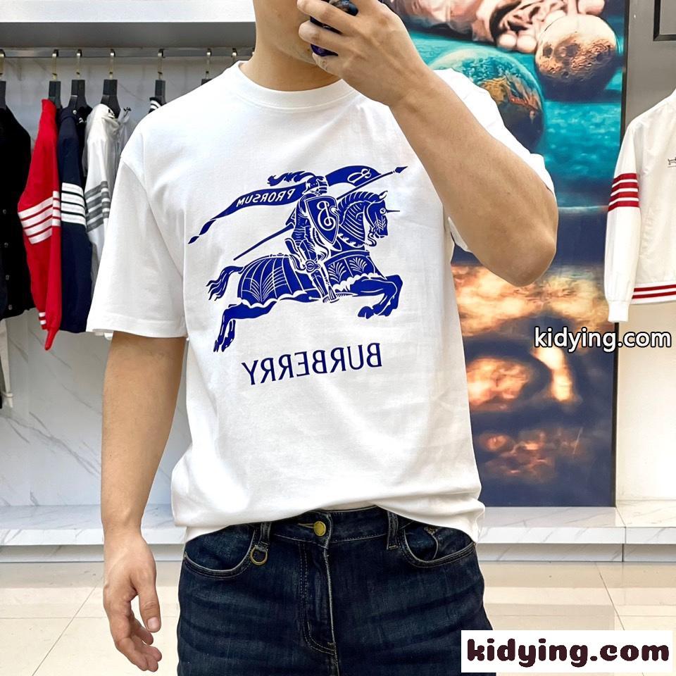 ベーシック 着回し ロゴ クルーネック バーバリー Tシャツ コピー メンズ 半袖 トップス ホワイト-3