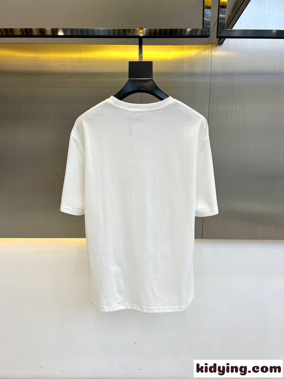 シンプル おしゃれ ロゴTシャツ クリスチャン・ディオール Tシャツ 偽物 コットン ホワイト-3