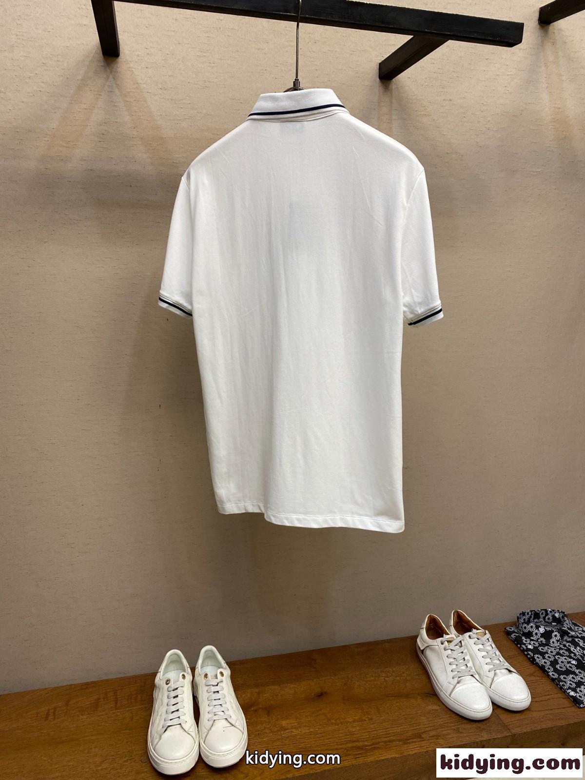 カジュアル 合わせやすい 半袖 ポロシャツ アルマーニ Tシャツ 偽物 ホワイト-0