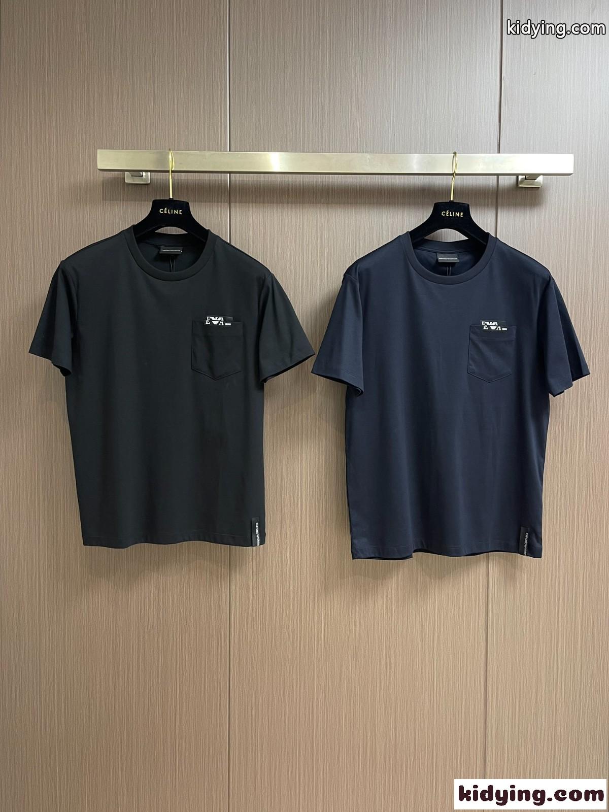 シンプル カジュアル アルマーニ Tシャツ コピー クルーネック 半袖Tシャツ-0