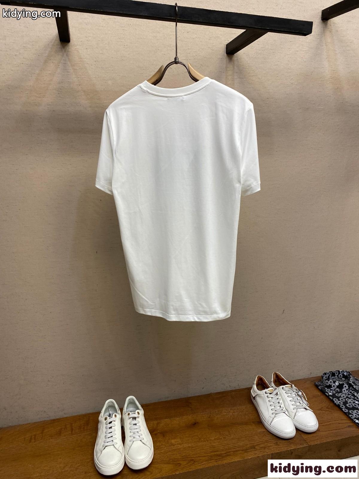 バルマン Tシャツ コピー シンプル ロゴ入り クルーネック 半袖Tシャツ ホワイト-0