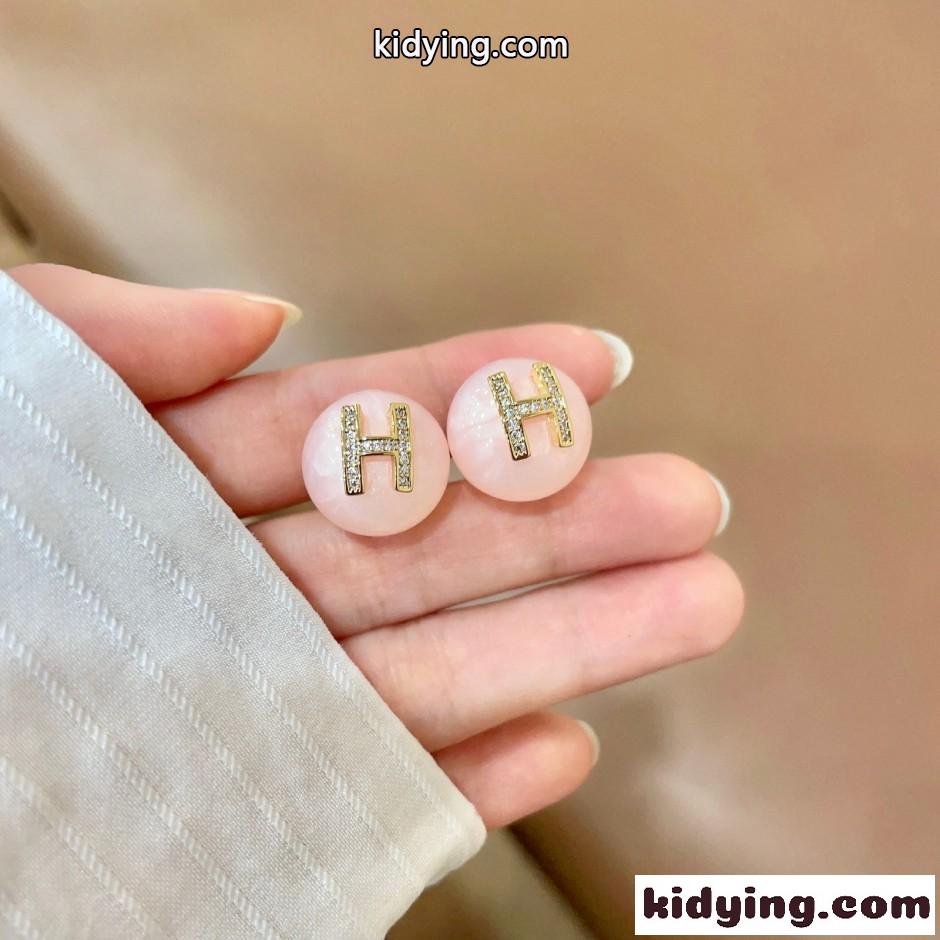 洗練された お洒落 Hロゴ エルメス イヤリング 偽物 スタッドピアス-0