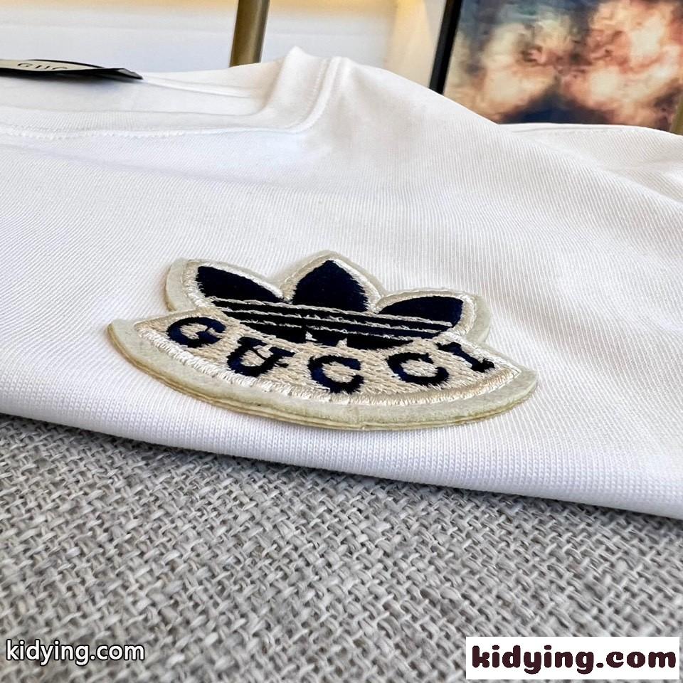 ADIDAS X GUCCI コットン クルーネック Tシャツ グッチ Tシャツ コピー 男女兼用-3