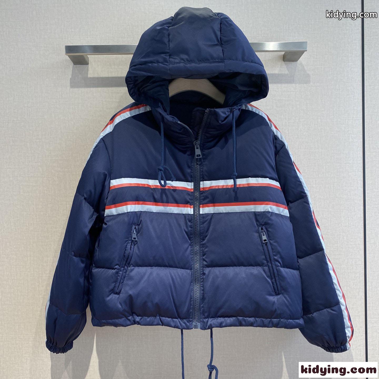 DIORALPS フード付 クロップド クリスチャン・ディオール ダウンジャケット コピー ブルー-0