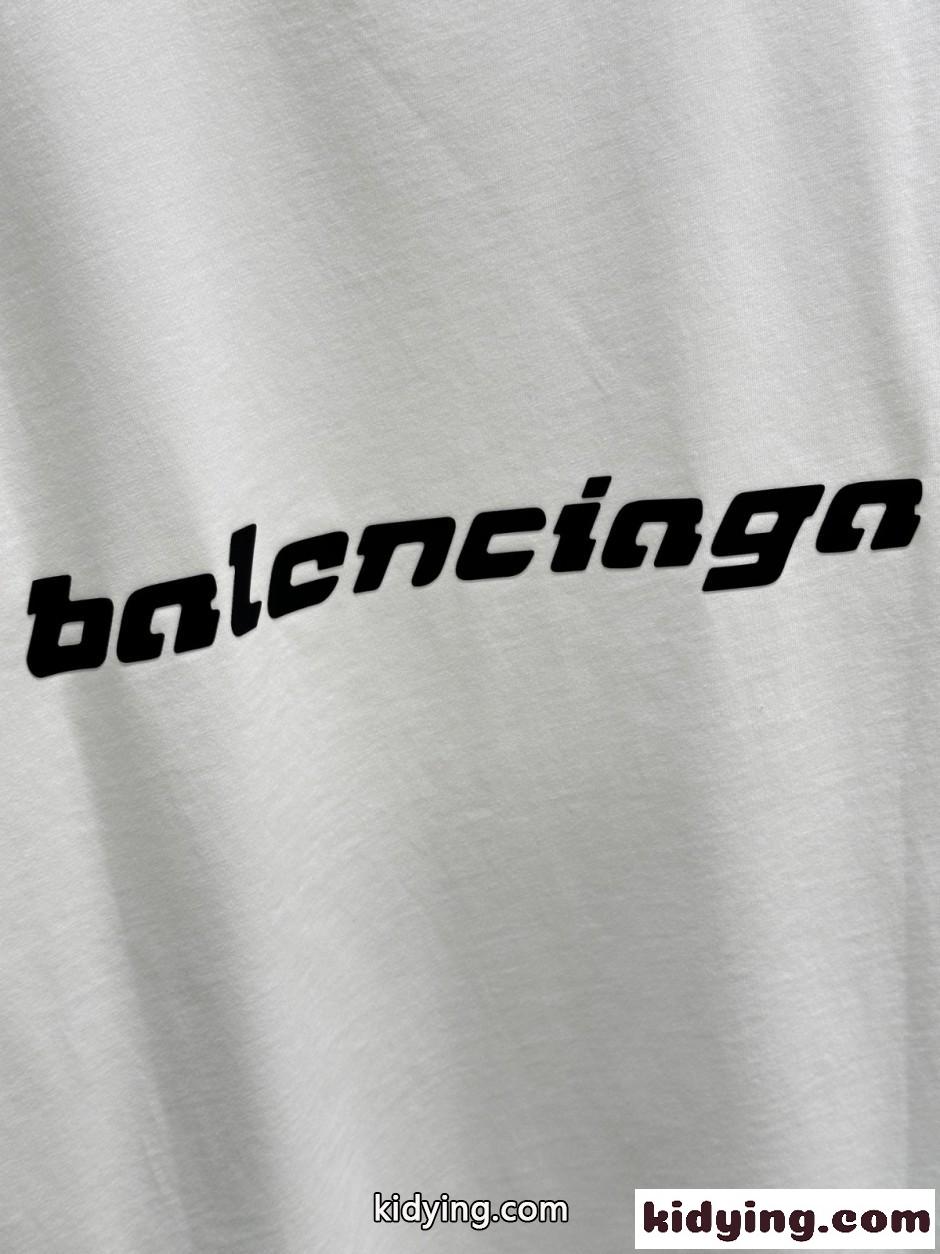 定番 ロゴ コットン 半袖Tシャツ バレンシアガ Tシャツ コピー ホワイト-4