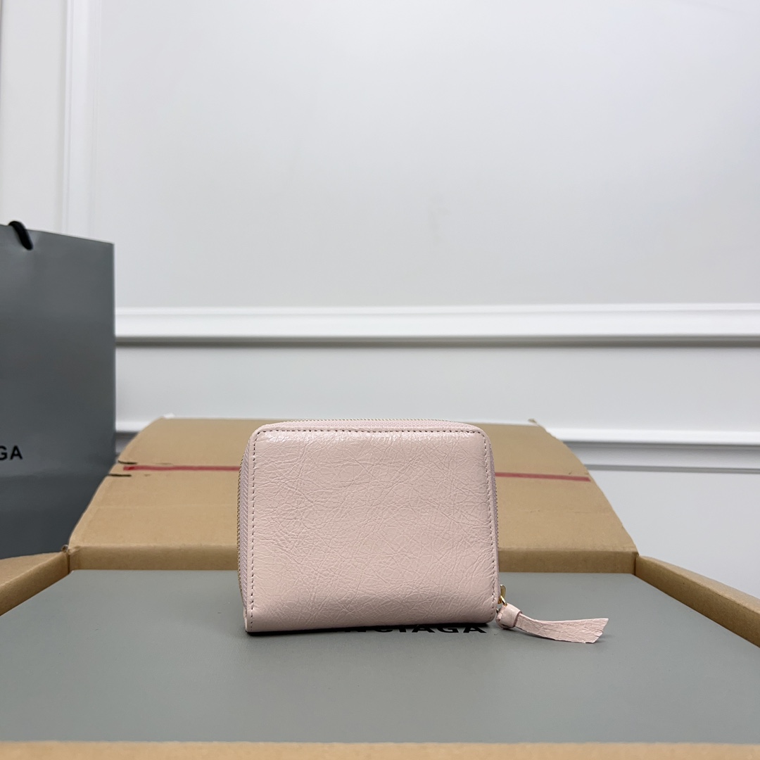 上品 高級感 コンパクトウォレット バレンシアガ 財布 コピー 二つ折り財布 ピンク-1