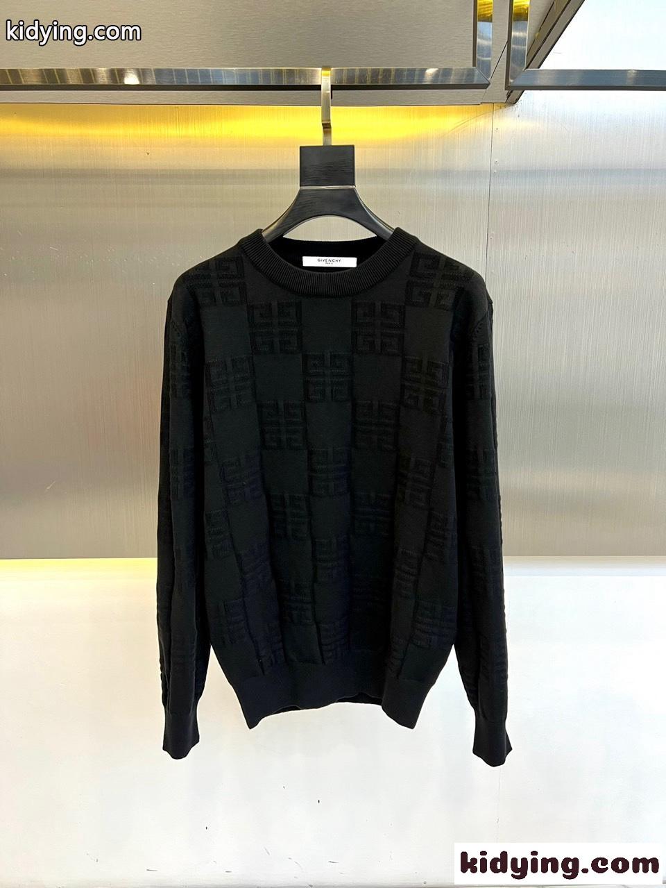 シンプル 上品 クルーネック ニット ジバンシィ セーター コピー プルオーバー ブラック-0