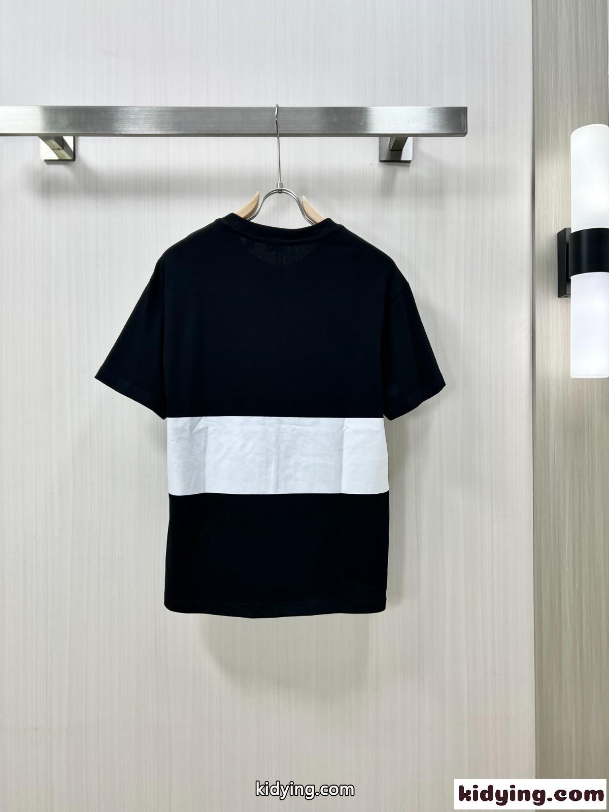 EKD ストライプ コットンTシャツ バーバリー Tシャツ  コピー ブラック-1