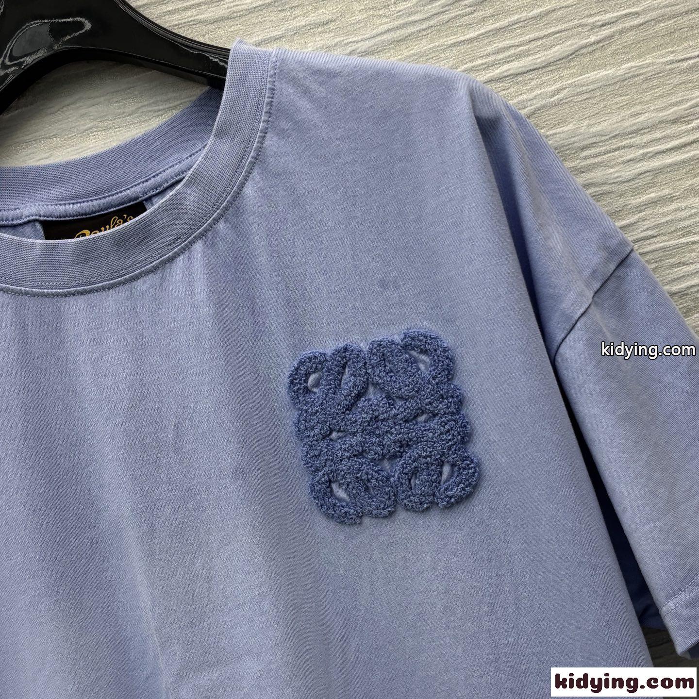 アナグラム コットン 半袖Tシャツ ロエベ Tシャツ コピー パープル-0