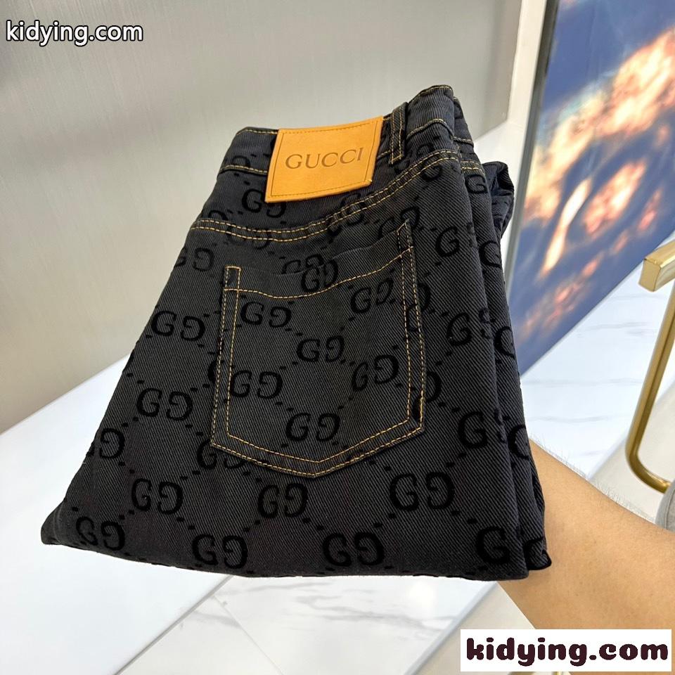 GG総柄 デニムパンツ グッチ パンツ 偽物 メンズ 合わせやすい ジーンズ-3