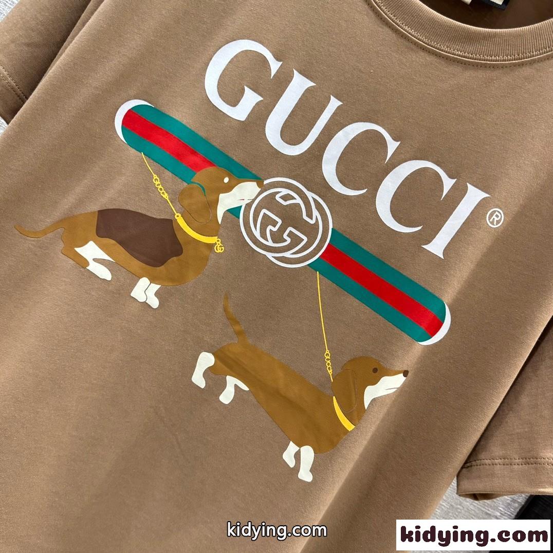 カジュアル プリント コットン 半袖Tシャツ グッチ Tシャツ コピー オーバーサイズ-3