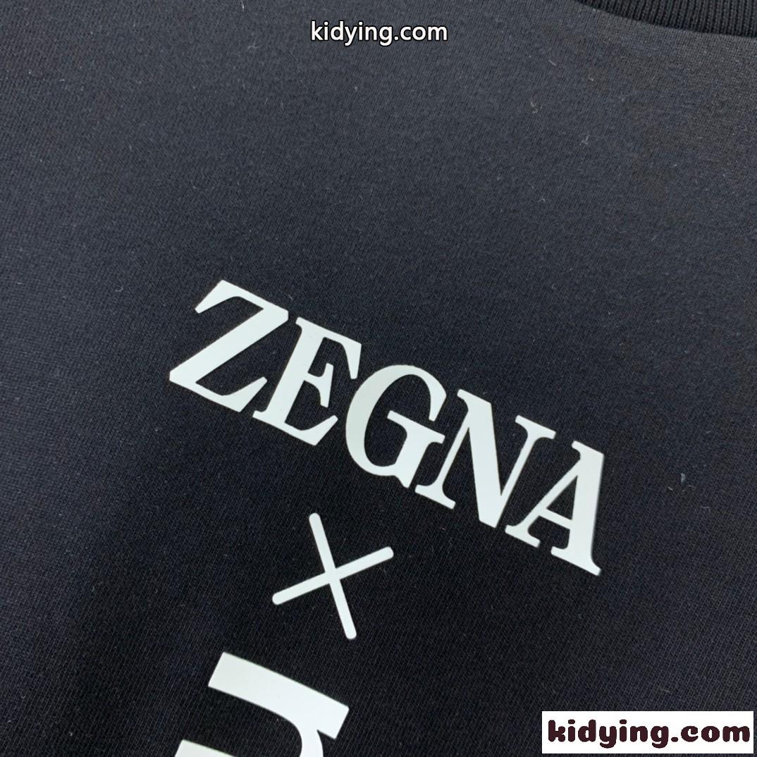 ZEGNA X NORDA プリントコットン 半袖 Tシャツ エルメネジルド・ゼニア Tシャツ コピー ブラック-3