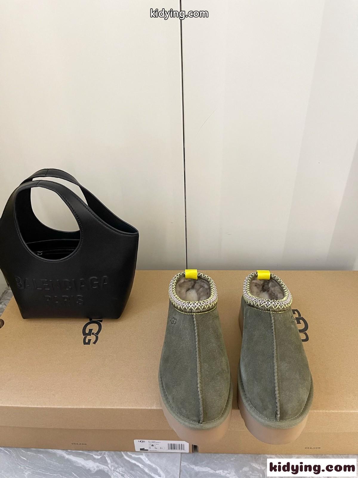 UGG スエード ムートン スリッポン 定番 人気 アグ サンダル スーパーコピー グリーン-1