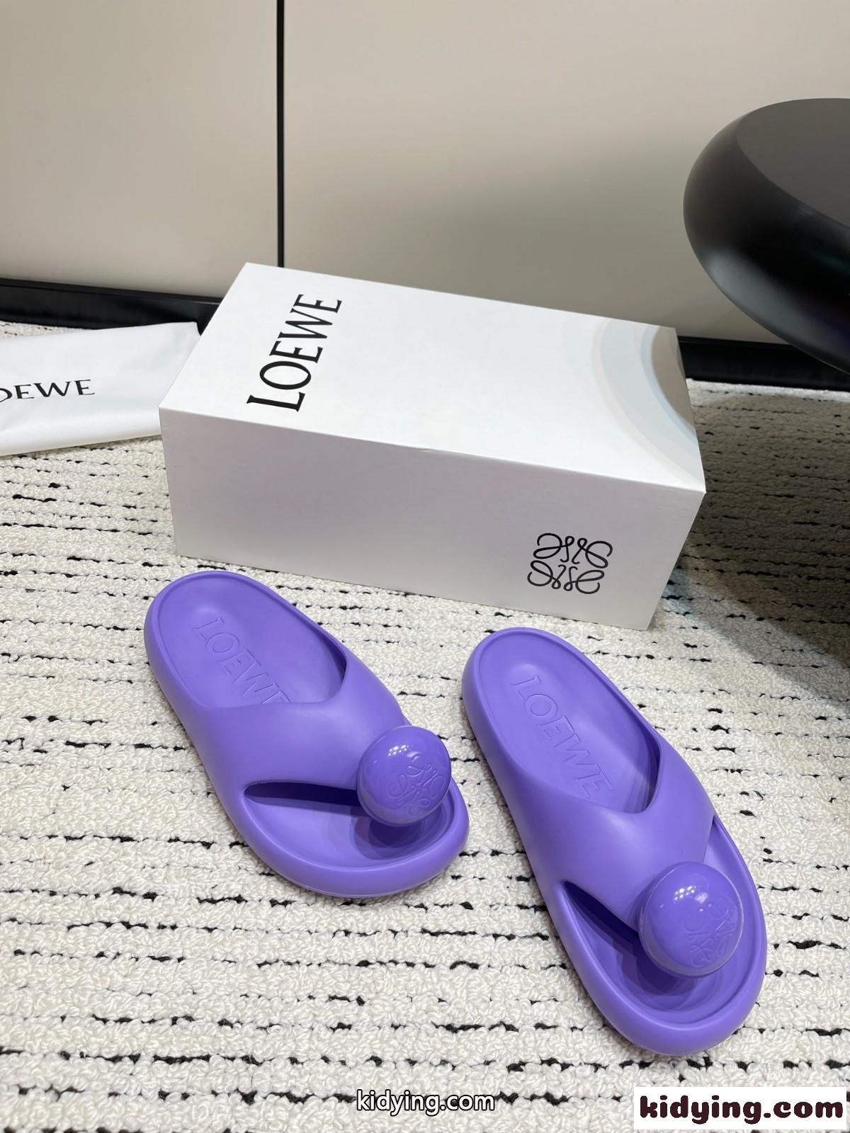 おしゃれ 軽量 快適 トングサンダル ロエベ サンダル コピー パープル-4